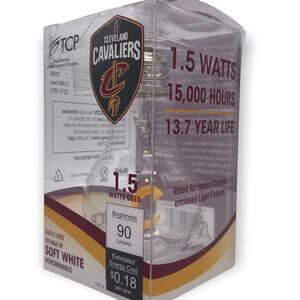 Cleveland Cavaliers LED Light Bulb 1.5W 15,000 Hrs NBA Collectible New